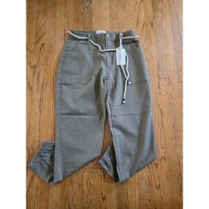 L.T.J Letter to Juliet Green Cargo Joggers Women's Size L Zip Cuff Utility NWT